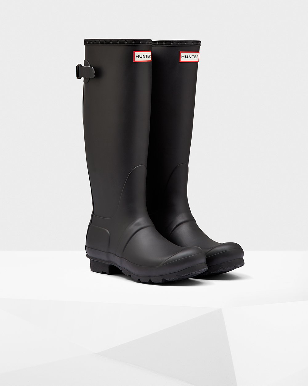 Botas de Lluvia Altas Hunter Mujer - Original Back Adjustable - Negros - NJCFKWB-97